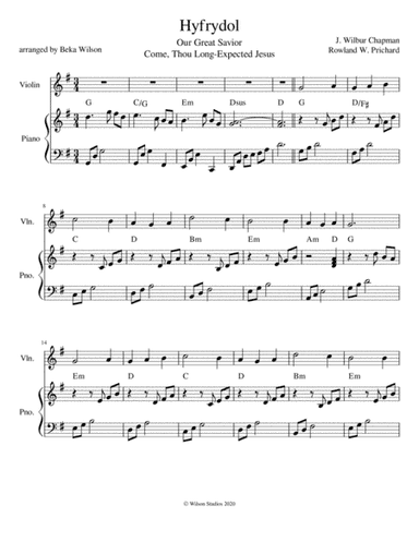 Our Great Savior--violin solo (arr. Beka Wilson)