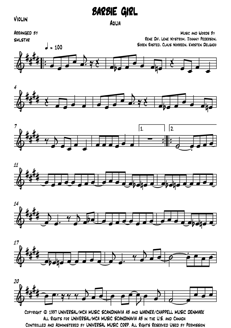 Barbie Girl (arr. SMLStar)