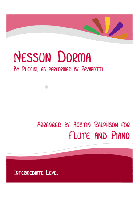 Nessun Dorma - flute and piano with FREE BACKING TRACK to play along (arr. Austin Ralphson)