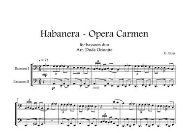 Carmen HABANERA - Bizet  ( Bassoon DUO) Student (arr. Duda Oriontte)