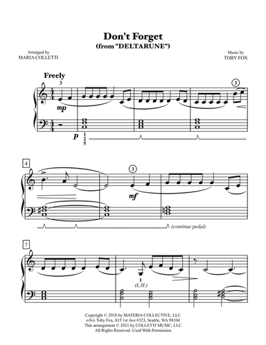 Don't Forget (arr. Maria Colletti)