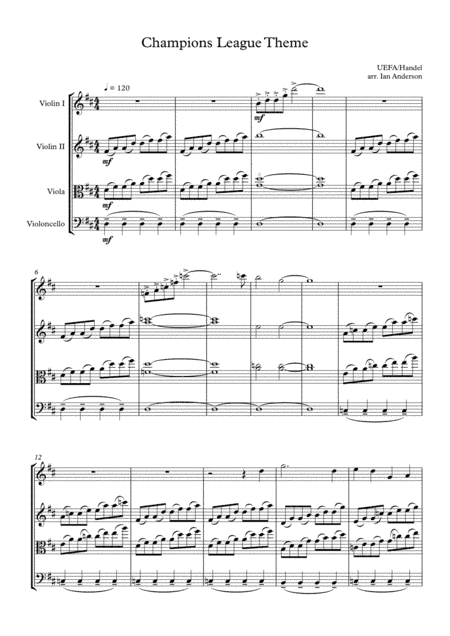 Uefa Champions League Team (arr. Ian Anderson)
