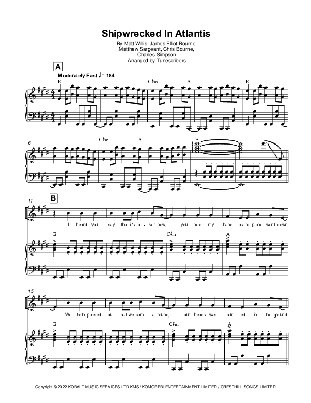 Shipwrecked In Atlantis (arr. Tunescribers)