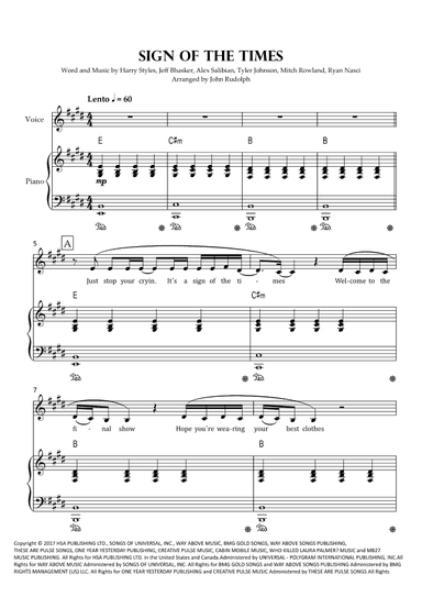 Sign Of The Times (arr. John Rudolph)