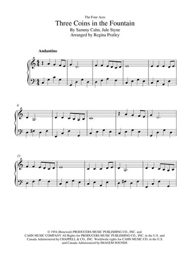 Three Coins In The Fountain (arr. Regina Pratley)