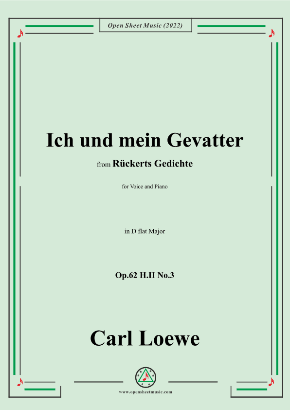 Loewe-Ich und mein Gevatter,Op.62 H.II No.3,in D flat Major (arr. OSM Press)
