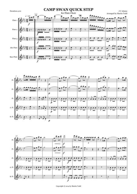 Camp Swan Quick Step for Flute Choir or Quintet (arr. Martin Todd)