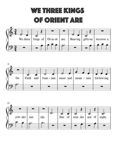 We Three Kings Of Orient Are for Very Easy Piano (arr. Kimberly Steele)
