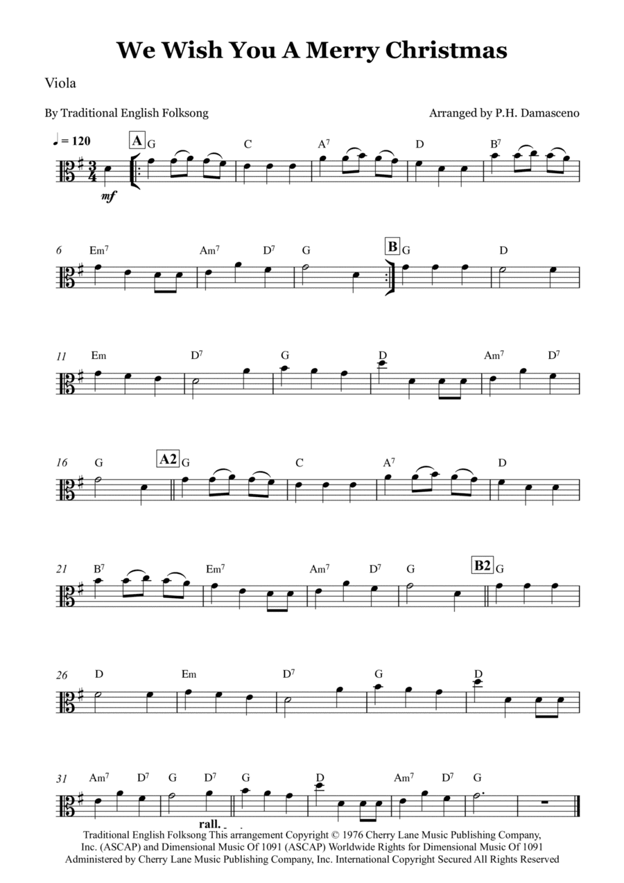 We Wish You A Merry Christmas (arr. P.H. Damasceno)