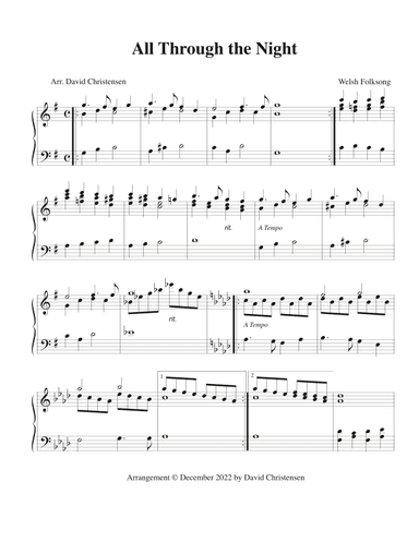All Through the Night for Carillon (arr. David Christensen)