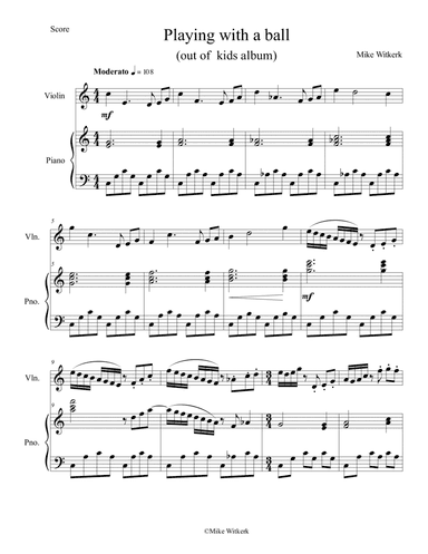 Mike Witkerk - Playing with a ball (Violin and Piano)