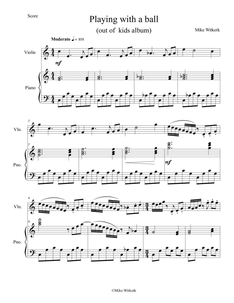 Mike Witkerk - Playing with a ball (Violin and Piano)