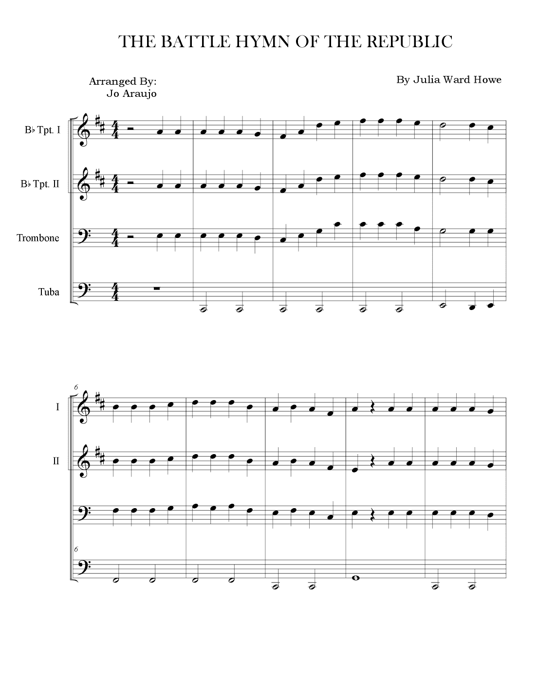 THE BATTLE HYMN OF THE REPUBLIC (arr. Jo Araujo)