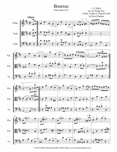 Bach Bourree for String Trio (arr. Dave Prudon)