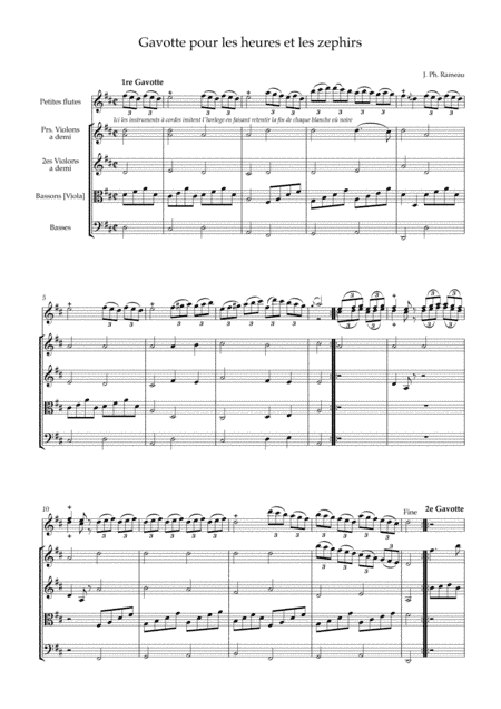 Gavotte pour les heures et les zephyrs - 2 recorders and string orchestra (arr. Enrique Llorens)