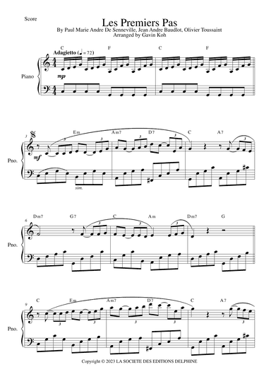 Les Premiers Pas (arr. Gavin Koh)