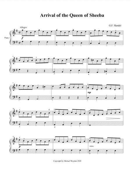 Arrival of the Queen of Sheeba (arr. Michael Woytiuk)