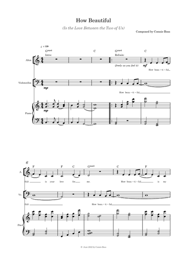 How Beautiful (Is the Love Between the Two of Us) - Alto solo, cello and piano