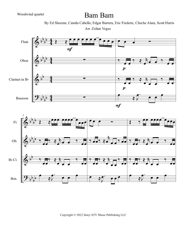 Bam Bam (arr. Zoltan Vegso)