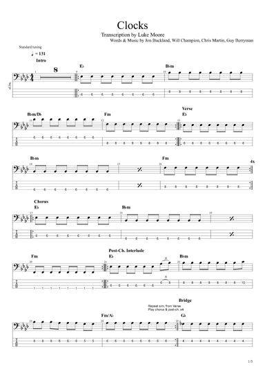 Clocks (arr. Luke Moore)