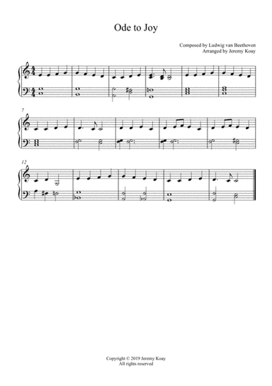 Ode to Joy (Easy Piano) (arr. Jeremy Koay)