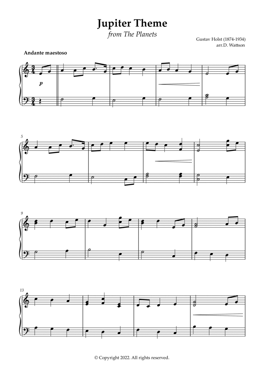 Jupiter (arr. Douglas Wattson)
