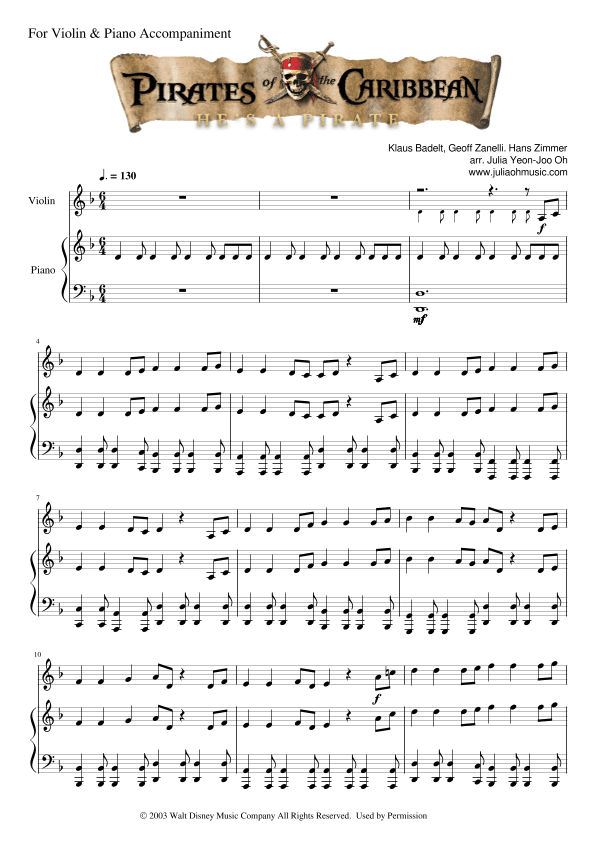 He's A Pirate (arr. Julia Yeon-Joo Oh)