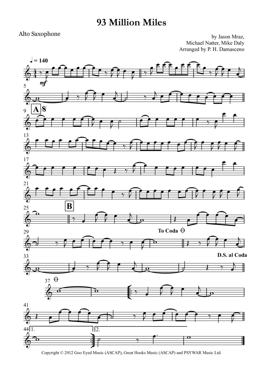 93 Million Miles (arr. P.H. Damasceno)