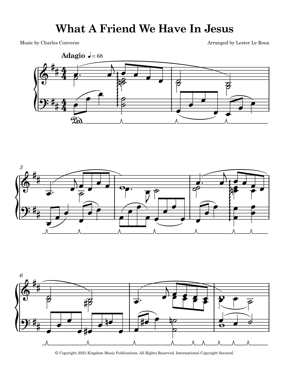 What a Friend We Have In Jesus (arr. Arranged by Lester Le Roux)
