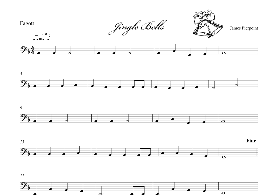 Jingle Bells - Bassoon (arr. Albrecht Kuch-Weidenbrück)