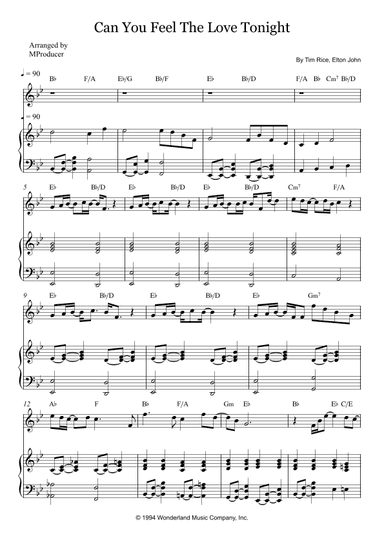 Can You Feel The Love Tonight (arr. MProducer)