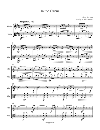 In the Circus (arr. Nick Lacanski)