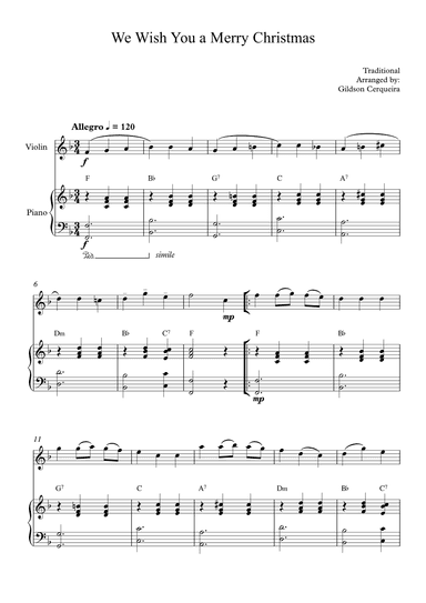 We Wish You a Merry Christmas (arr. Gildson Cerqueira)
