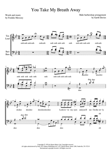 You Take My Breath Away (arr. Garth Davies)