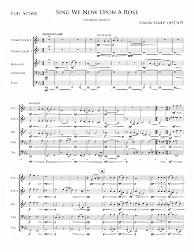 Sing We Now Upon A Rose for Brass Quintet (arr. Gavin Lendt)