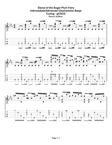 Dance of the Sugar Plum Fairy--Intermediate/Advanced Clawhammer Banjo (arr. Doctor JerBear)