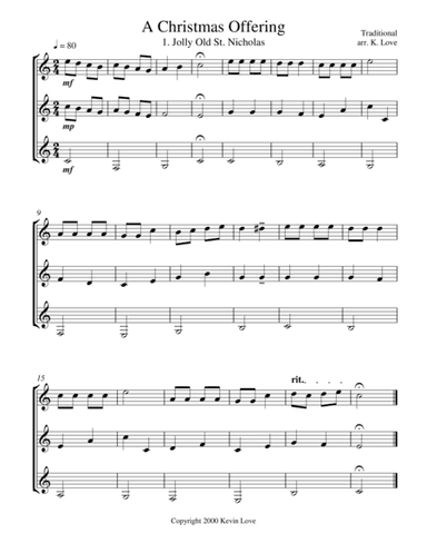 A Christmas Primer (Guitar Trio) - Score and Parts (arr. Kevin Love)