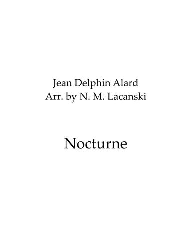 Nocturne (arr. Nick Lacanski)