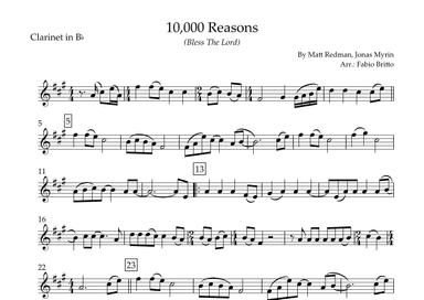 10,000 Reasons (bless The Lord) (arr. Fabio Britto)