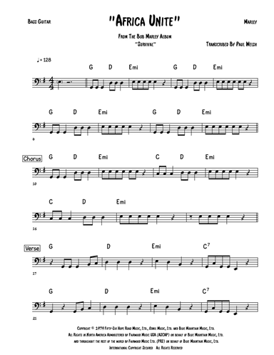 Africa Unite (arr. Accubass)