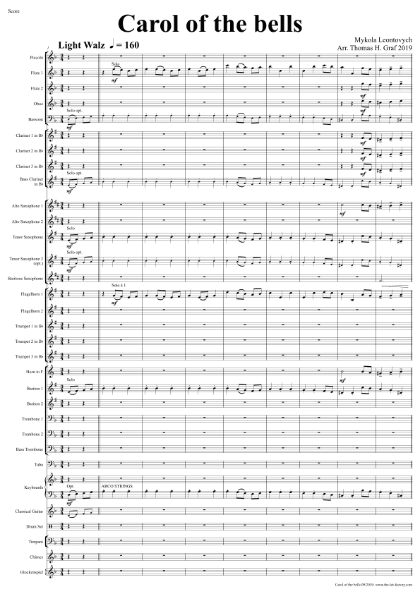 Carol of the Bells - Pentatonix style - Concert Band (arr. Thomas H. Graf)
