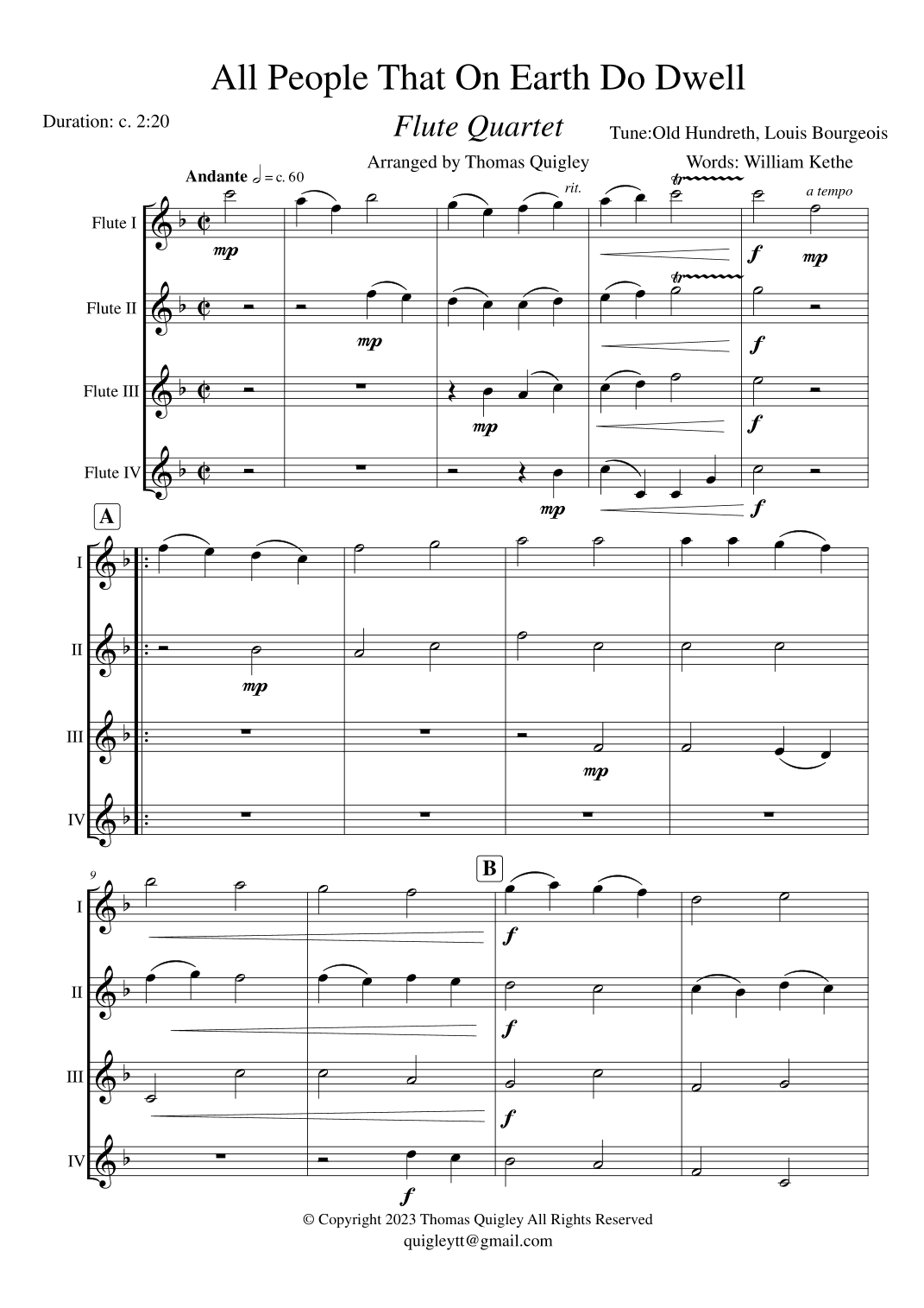 All People That On Earth Do Dwell (arr. Thomas Quigley)