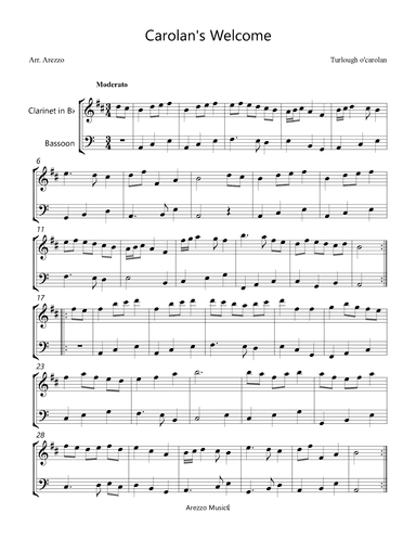 Carolan's Welcome - Clarinet and Bassoon (arr. Arezzo Music)