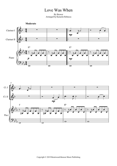 Love Was When (arr. Kaiserin Rebecca)