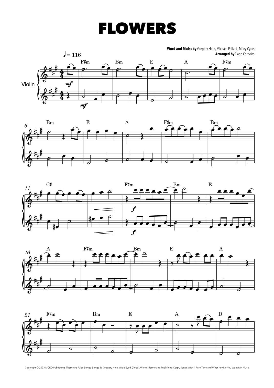 Flowers (arr. Tiago Cordeiro)