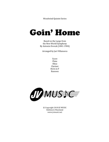 Goin' Home For Woodwind Quintet (arr. Jari Villanueva)