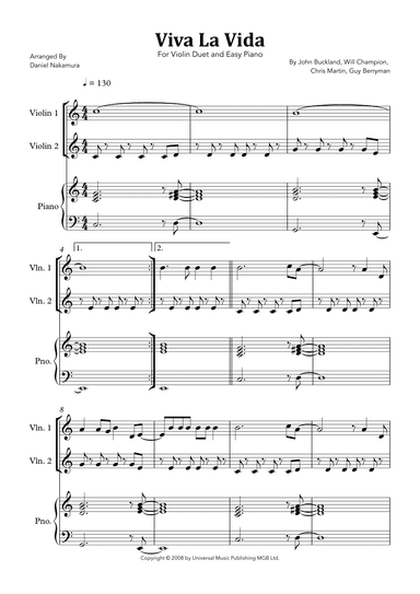 Viva La Vida (arr. Daniel Nakamura)