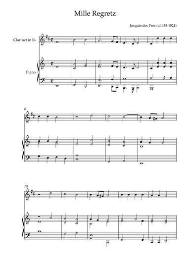 Mille Regretz (arr. Karen Gueiros)