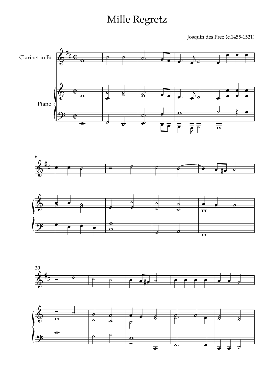 Mille Regretz (arr. Karen Gueiros)