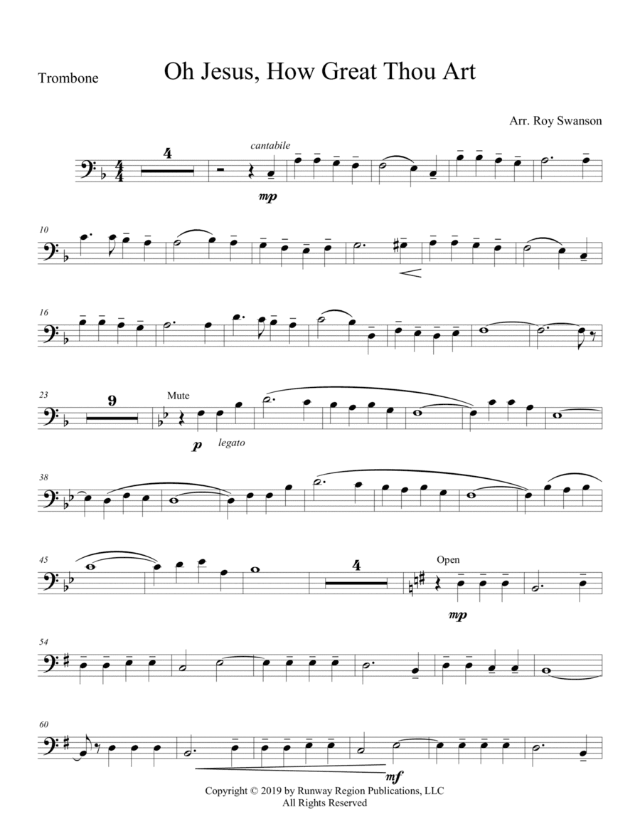 Oh Jesus, How Great Thou Art (arr. Roy Swanson)